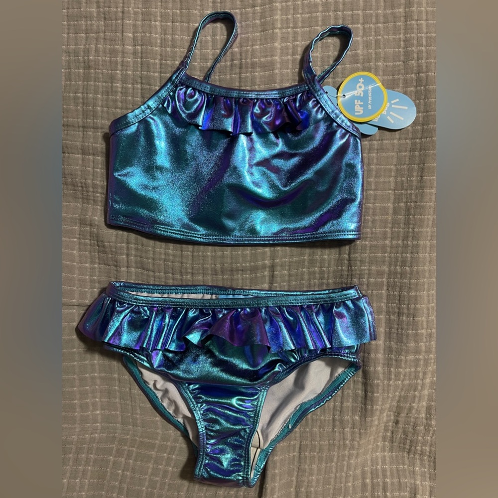 COPY - Girls NEW Sz 5 Shiny, Metallic Bathing Suit